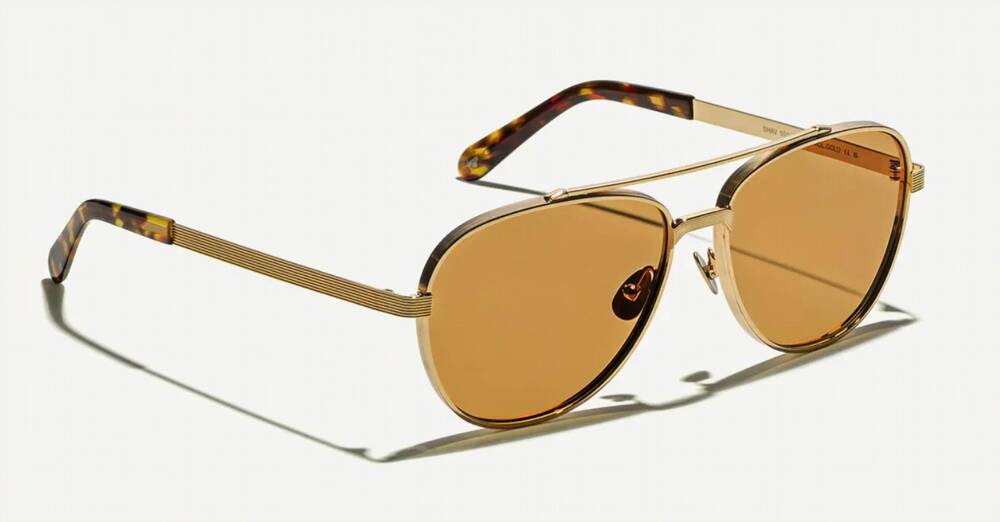 NEW MOSCOT shav sun sunglasses in gold amber